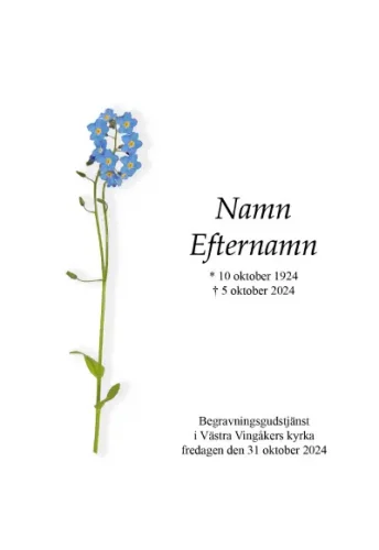 Programkort förgätmigej