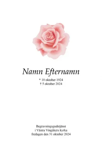 Programkort rosa rosblomma