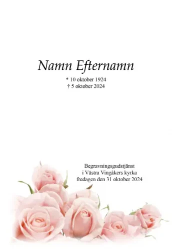 Programkort rosa roskant