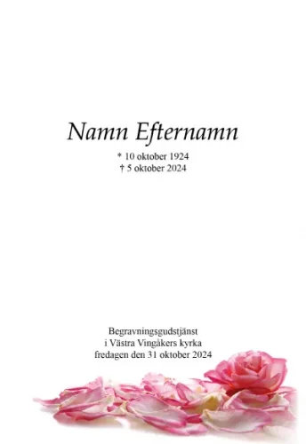 Programkort ros och rosblad
