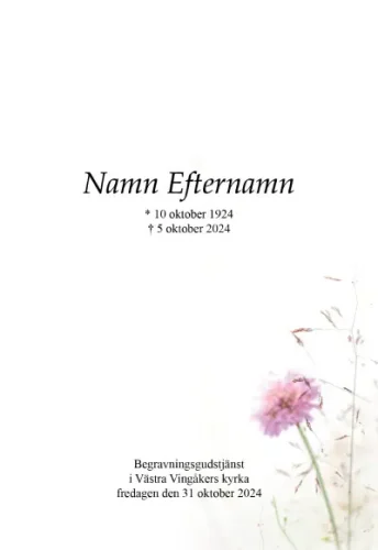 Programkort ängsblommor